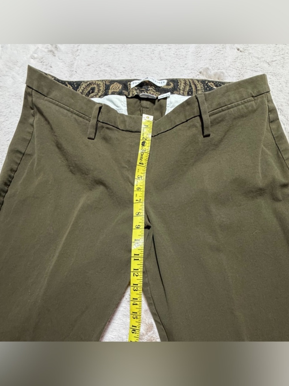 Women’s Tommy Hilfiger Olive Green Boot-Leg Pants w/stretch 18 - Picture 11 of 11